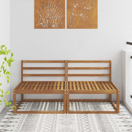 2 Piece Outdoor Middle Sofa Natural 158 x 83 x 73 cm