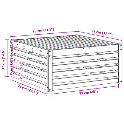 Outdoor Footstool Natural 79 x 79 x 37 cm Solid Acacia Wood