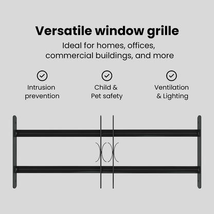 Window Grille 76 x 30 cm Powder-Coated Steel Black