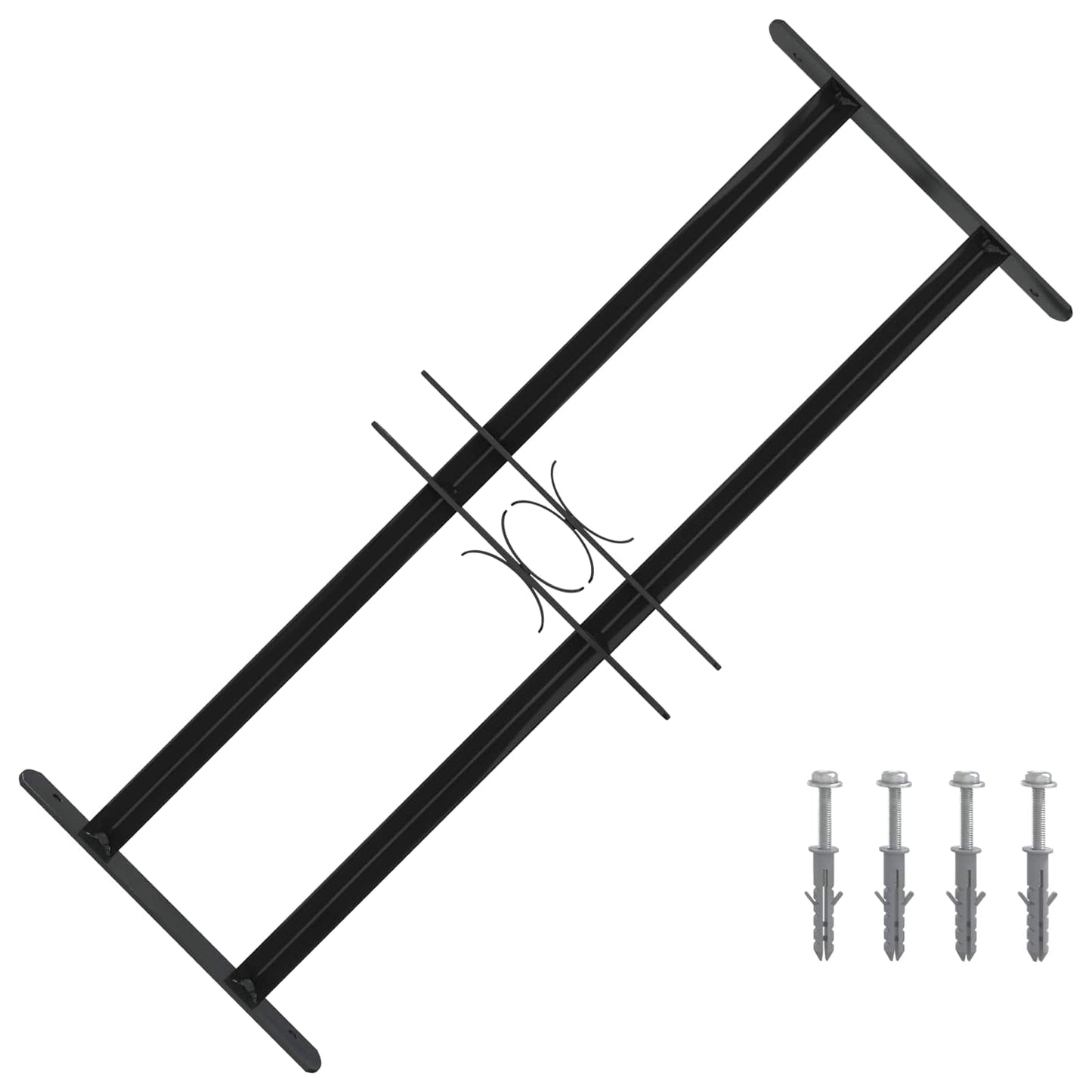 Window Grille 76 x 30 cm Powder-Coated Steel Black