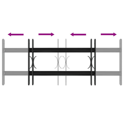 Window Grille 76 x 30 cm Powder-Coated Steel Black