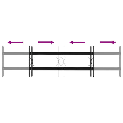 Window Grille 115 x 30 cm Powder-Coated Steel Black