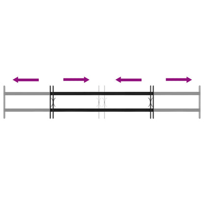 Window Grille 176 x 30 cm Powder-Coated Steel Black