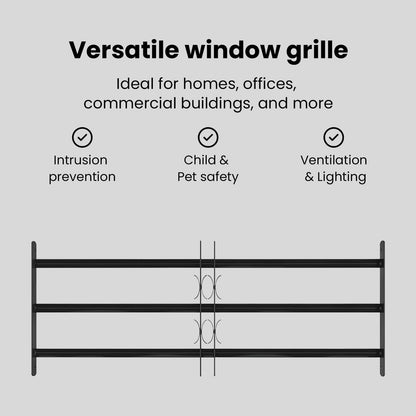 Window Grille 116 x 45 cm Powder-Coated Steel Black