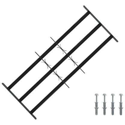 Window Grille 116 x 45 cm Powder-Coated Steel Black