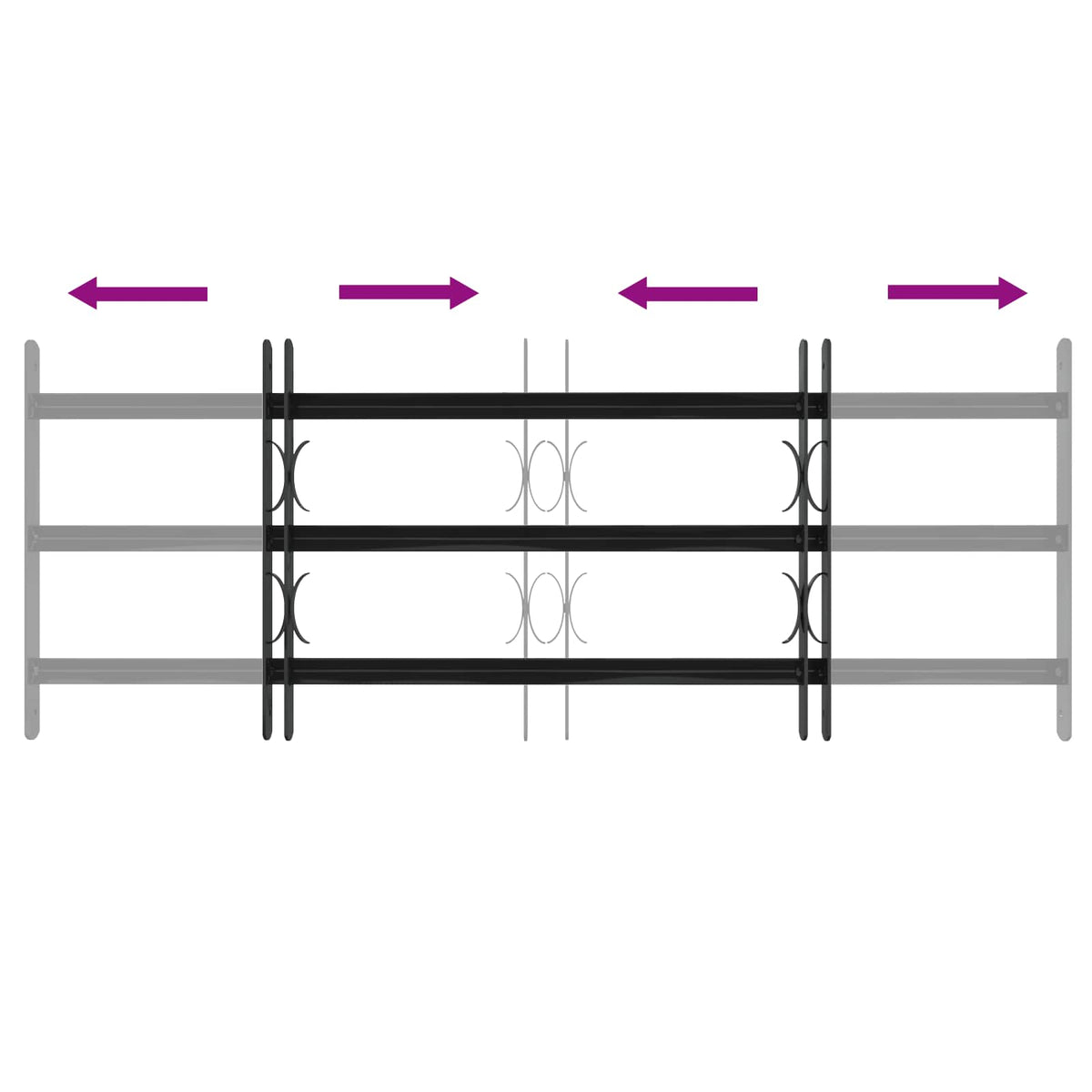 Window Security Grille 116 x 45 cm Galvanized Steel