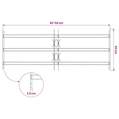 Window Grille 116 x 45 cm Powder-Coated Steel Black