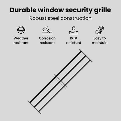 Window Grille 174 x 45 cm Powder-Coated Steel Black