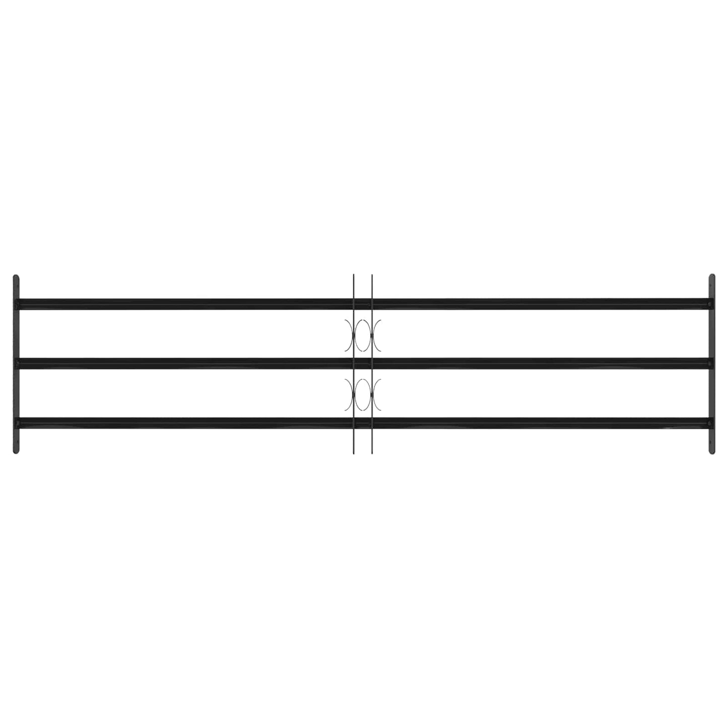 Window Grille 174 x 45 cm Powder-Coated Steel Black