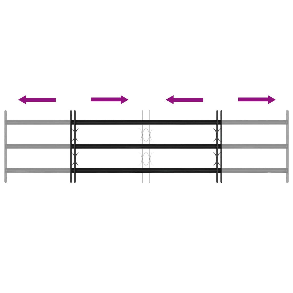 Window Security Grille 174 x 45 cm Galvanized Steel