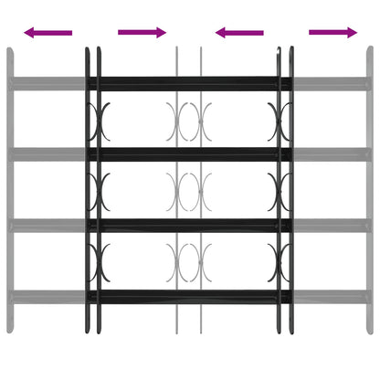 Window Grille 75.5 x 60 cm Powder-Coated Steel Black