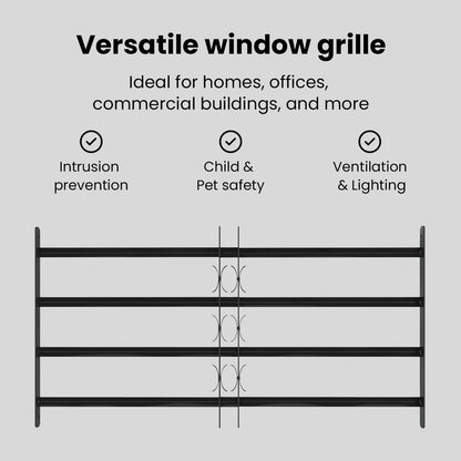 Window Grille 115 x 60 cm Powder-Coated Steel Black