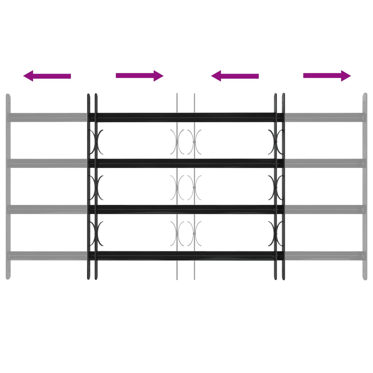Window Security Grille 115 x 60 cm Galvanized Steel
