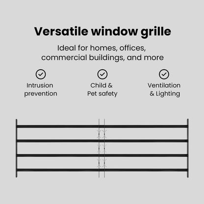 Window Grille 175 x 60 cm Powder-Coated Steel Black