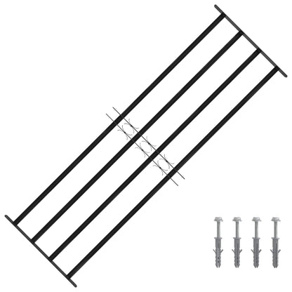 Window Grille 175 x 60 cm Powder-Coated Steel Black