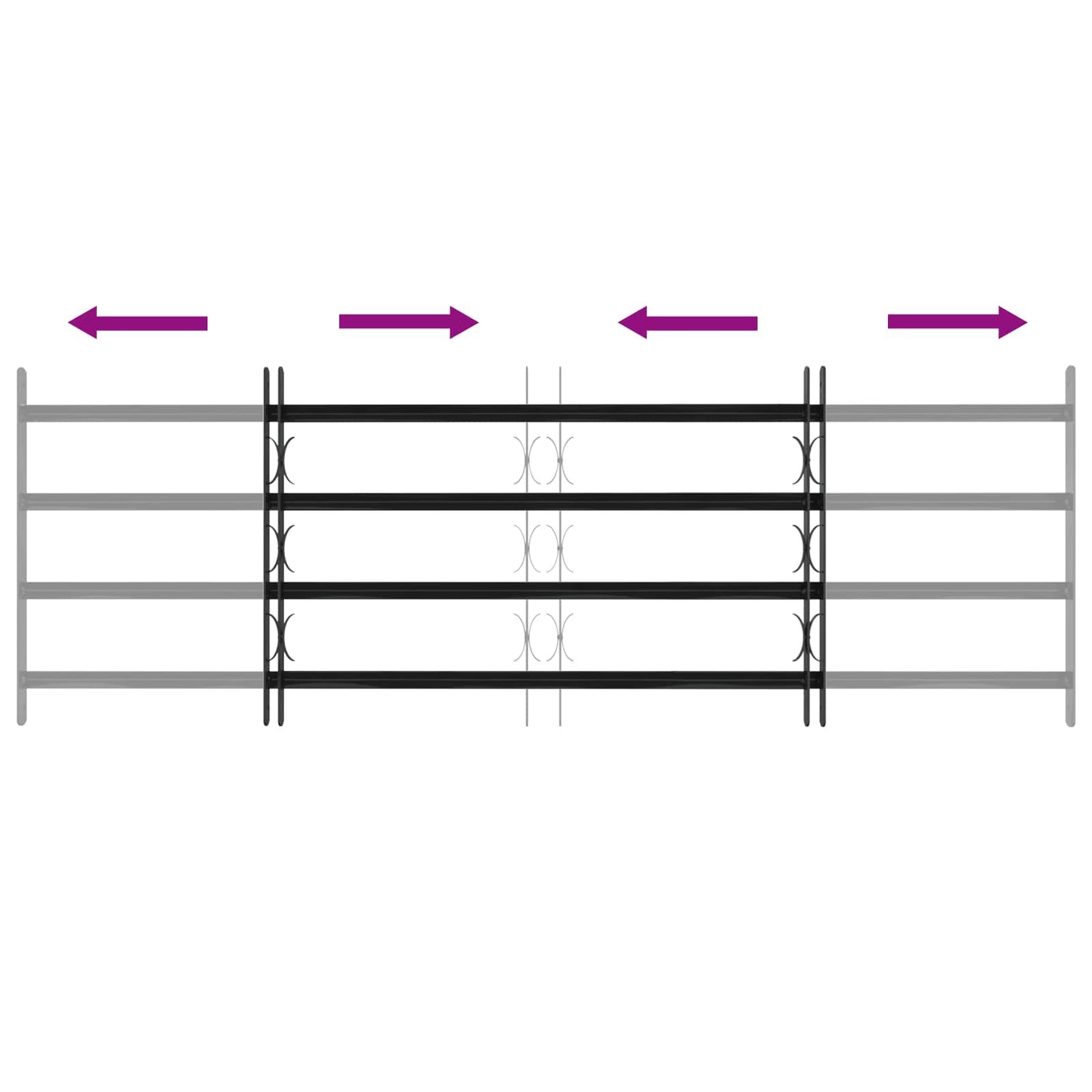 Window Security Grille 175 x 60 cm Galvanized Steel