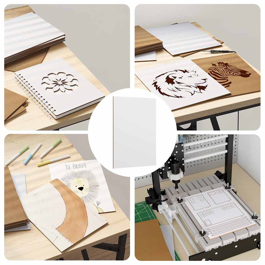 Decor Panels 50 pcs White 15 x 21 x 0.27 cm Engineered Wood