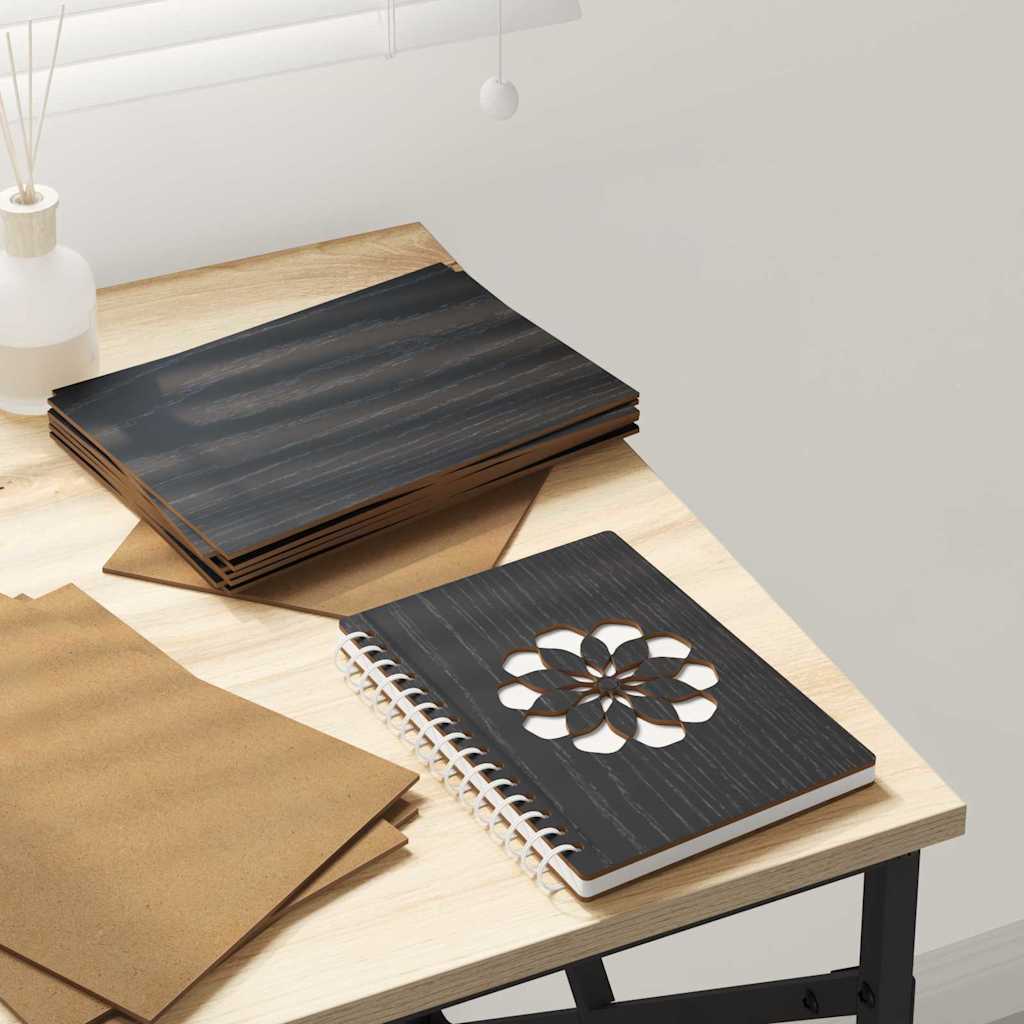 Decor Panels 50 pcs Black Oak 15 x 21 x 0.27 cm Engineered Wood