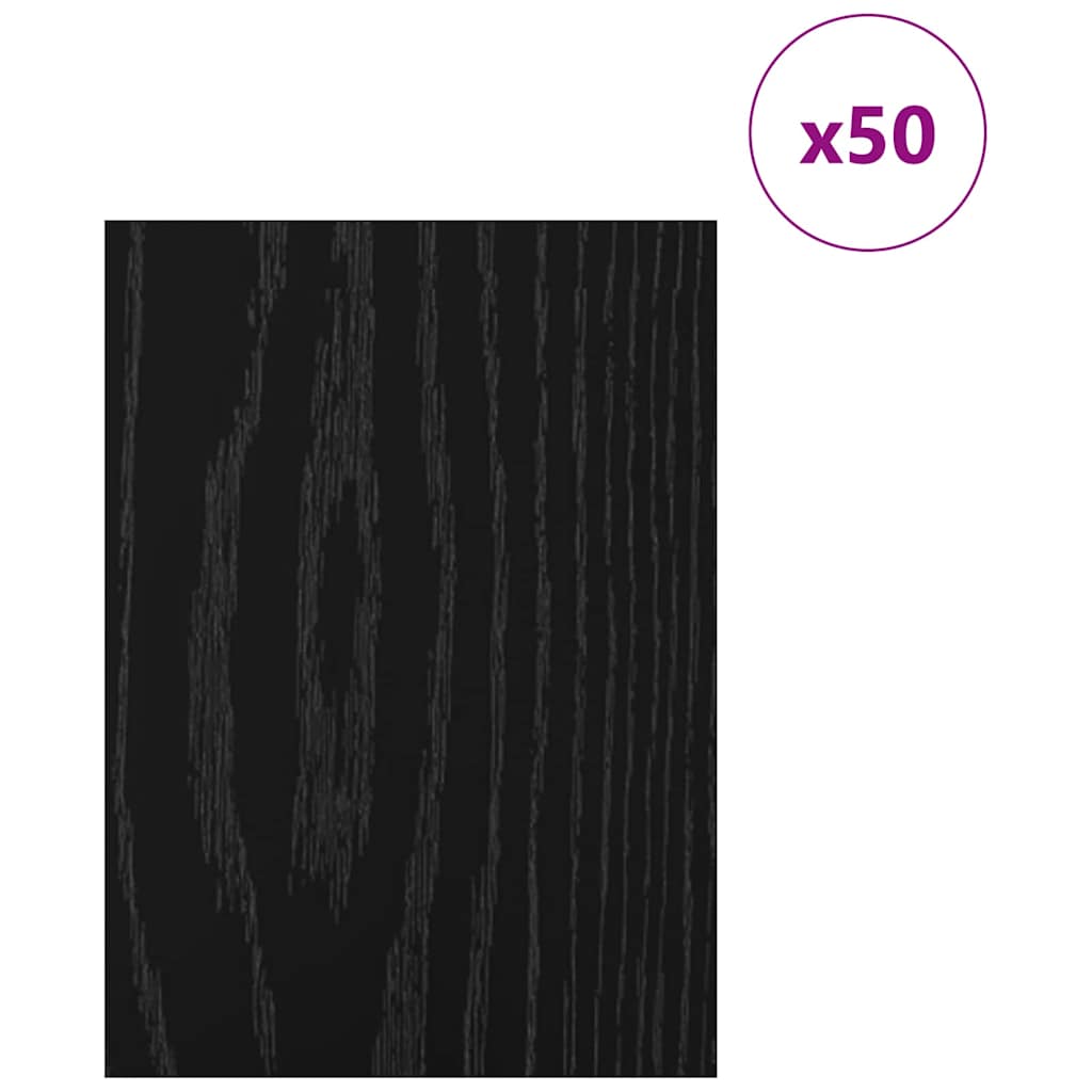 Decor Panels 50 pcs Black Oak 15 x 21 x 0.27 cm Engineered Wood