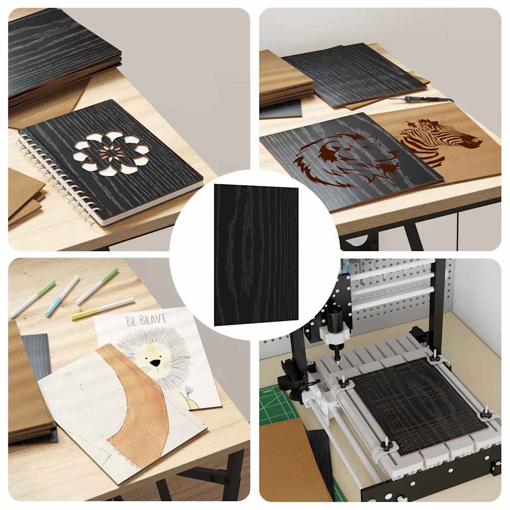Decor Panels 150 pcs Black Oak 21 x 30 x 0.27 cm