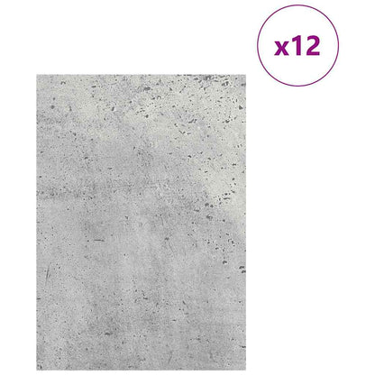 Decor Panels 12 pcs Concrete Grey 21 x 30 x 0.27 cm