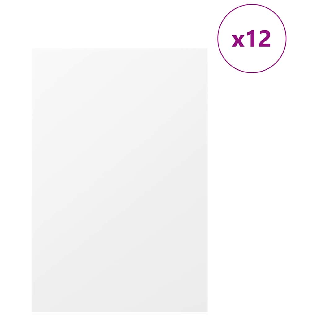 Decor Panels 12 pcs White 40 x 60 x 0.27 cm Engineered Wood