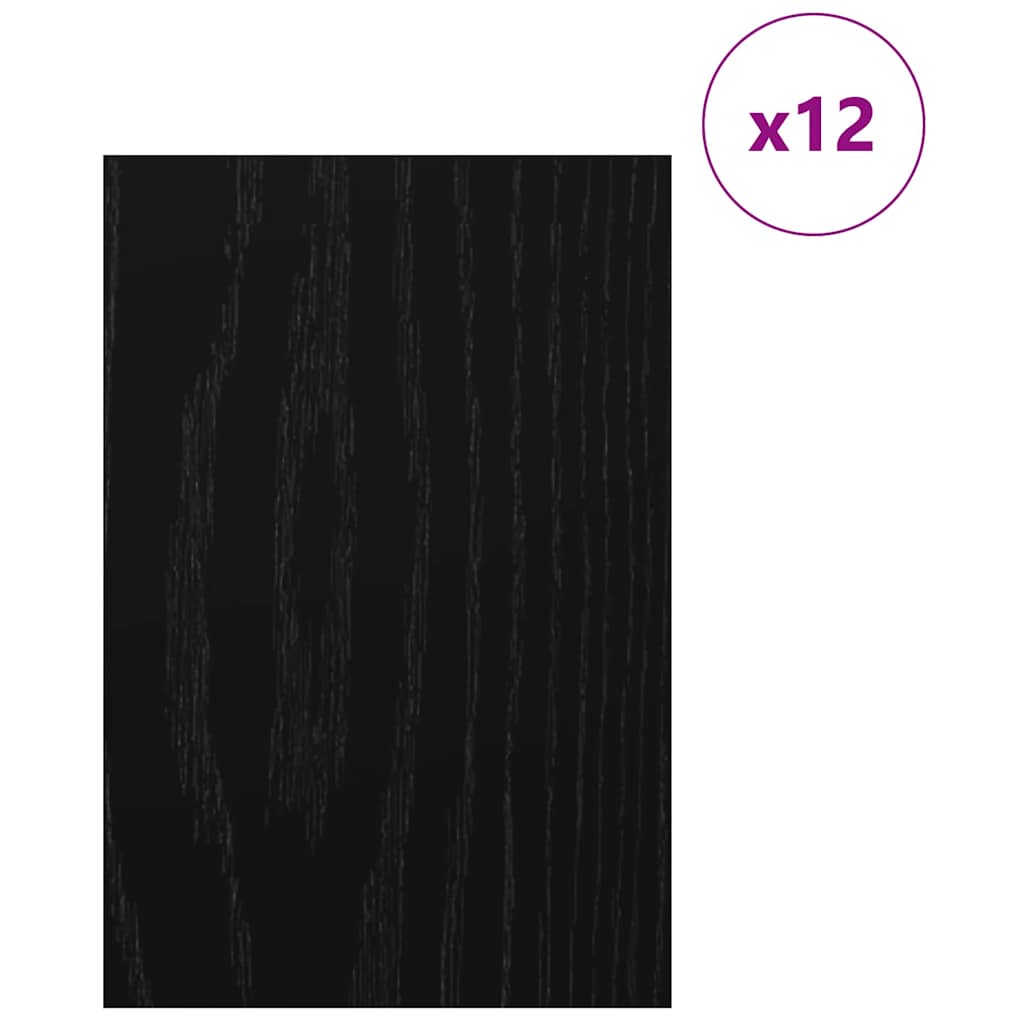 Decor Panels 12 pcs Black Oak 40 x 60 x 0.27 cm Engineered Wood
