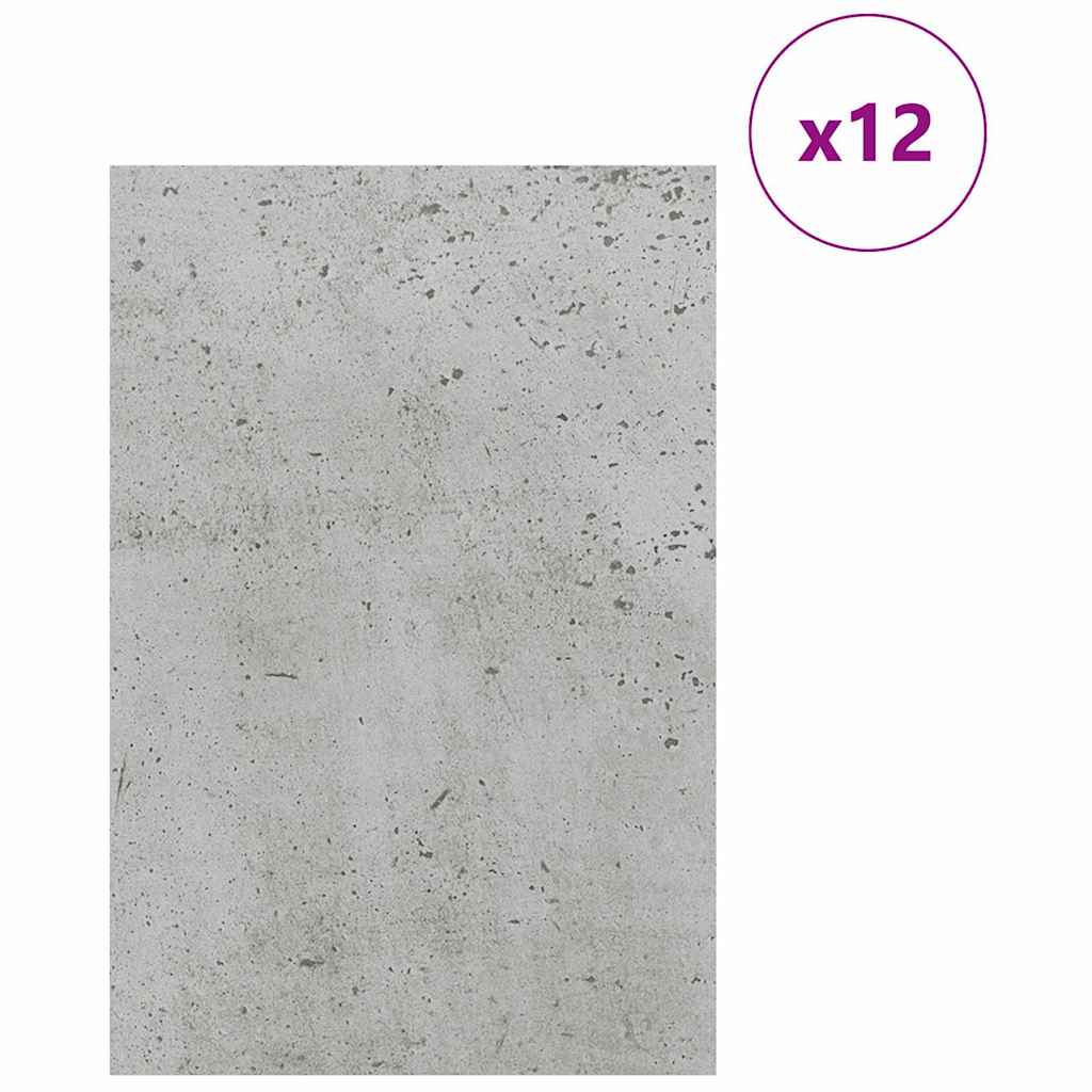 Decor Panels 12 pcs Concrete Grey 40 x 60 x 0.27 cm