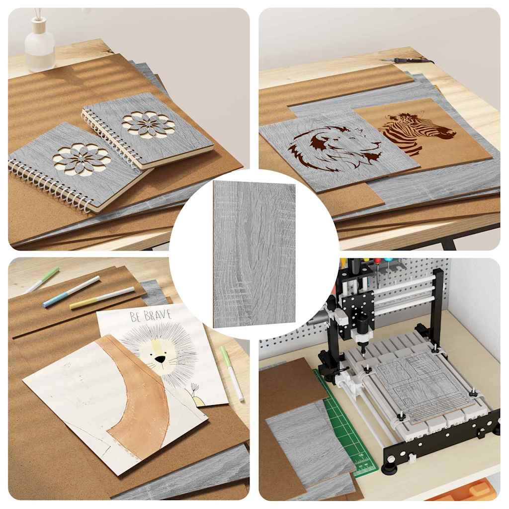 Decor Panels 12 pcs Grey Sonoma 40 x 60 x 0.27 cm