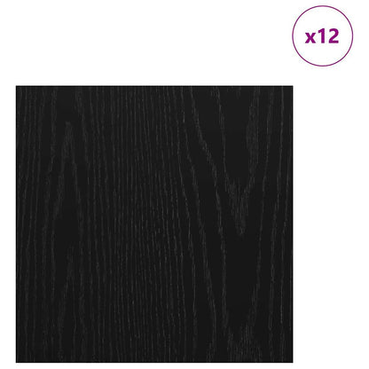 Decor Panels 12 pcs Black Oak 30 x 30 x 0.27 cm Engineered Wood