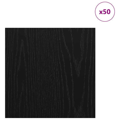 Decor Panels 50 pcs Black Oak 30 x 30 x 0.27 cm Engineered Wood