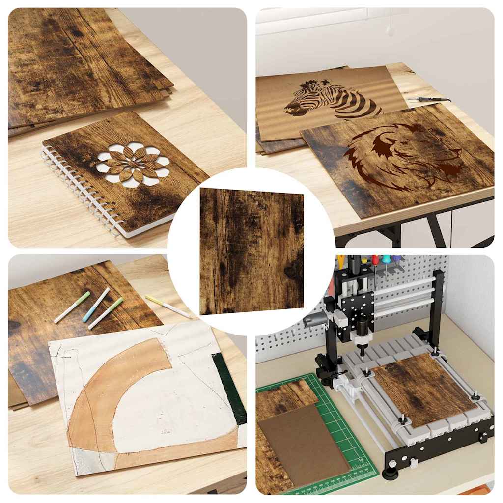 Decor Panels 50 pcs Smoked Oak 30 x 30 x 0.27 cm