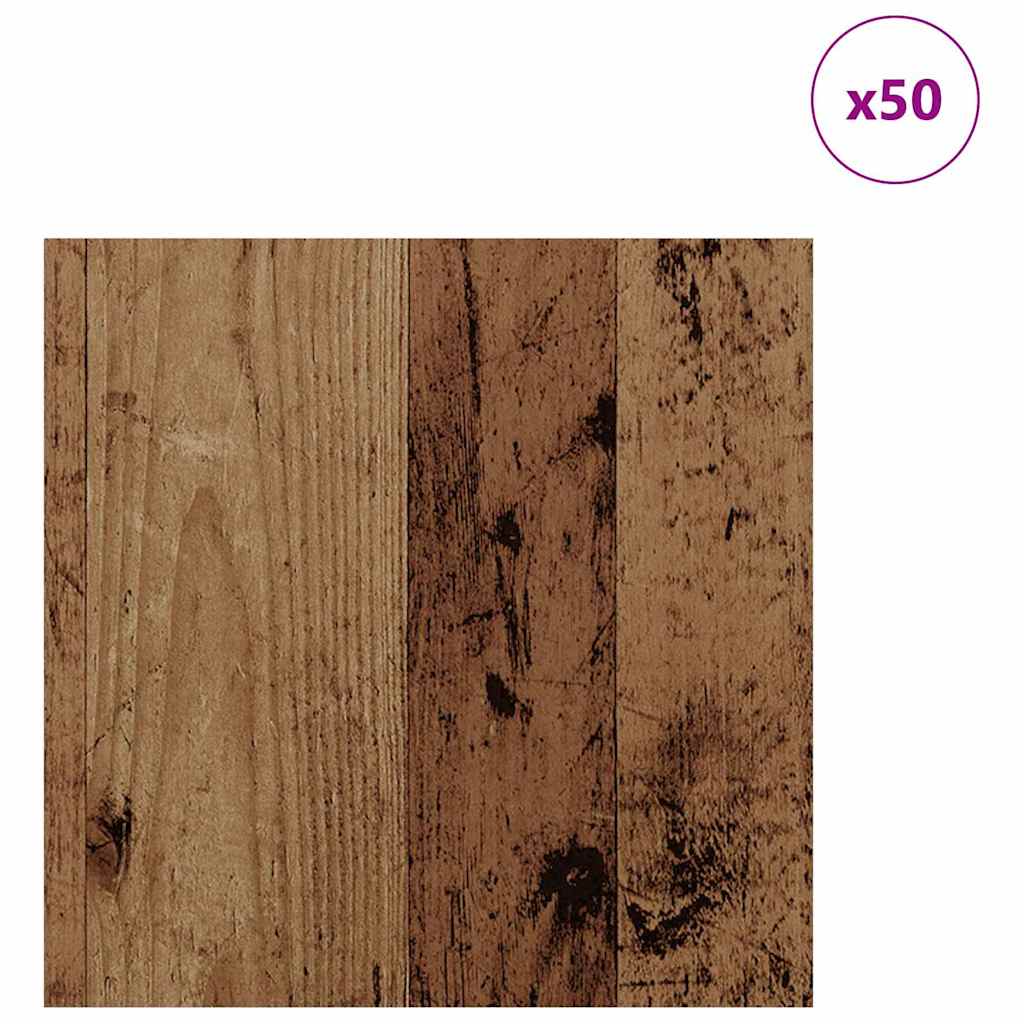 Decor Panels 50 pcs Old Wood 30 x 30 x 0.27 cm Engineered Wood