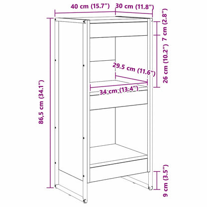 Book Cabinet Smoke Oak 40 x 30 x 86.5 cm Engineered Wood