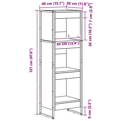 Book Cabinet Smoke Oak 40 x 30 x 121 cm Engineered Wood