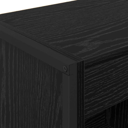 Book Cabinet Black Oak 40 x 30 x 155 cm Engineered Wood