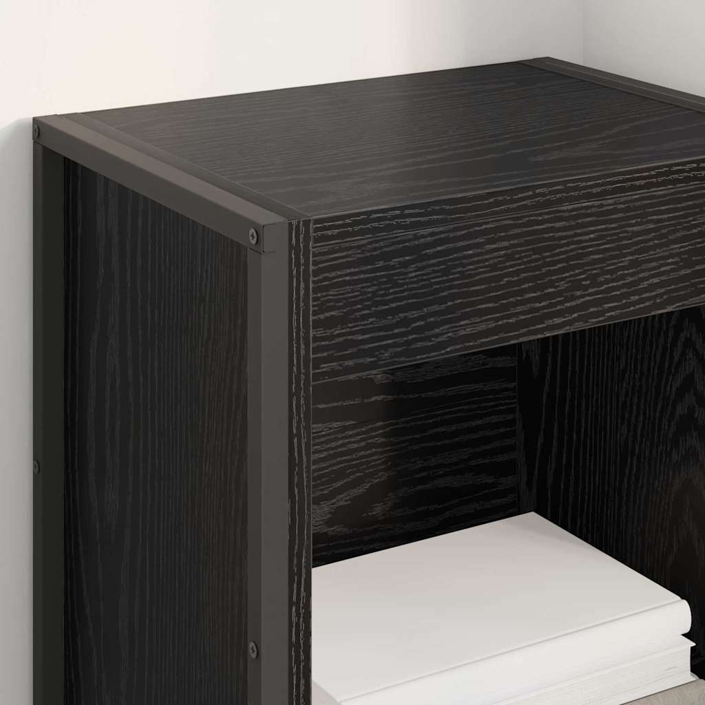 Book Cabinet Black Oak 40 x 30 x 155 cm Engineered Wood