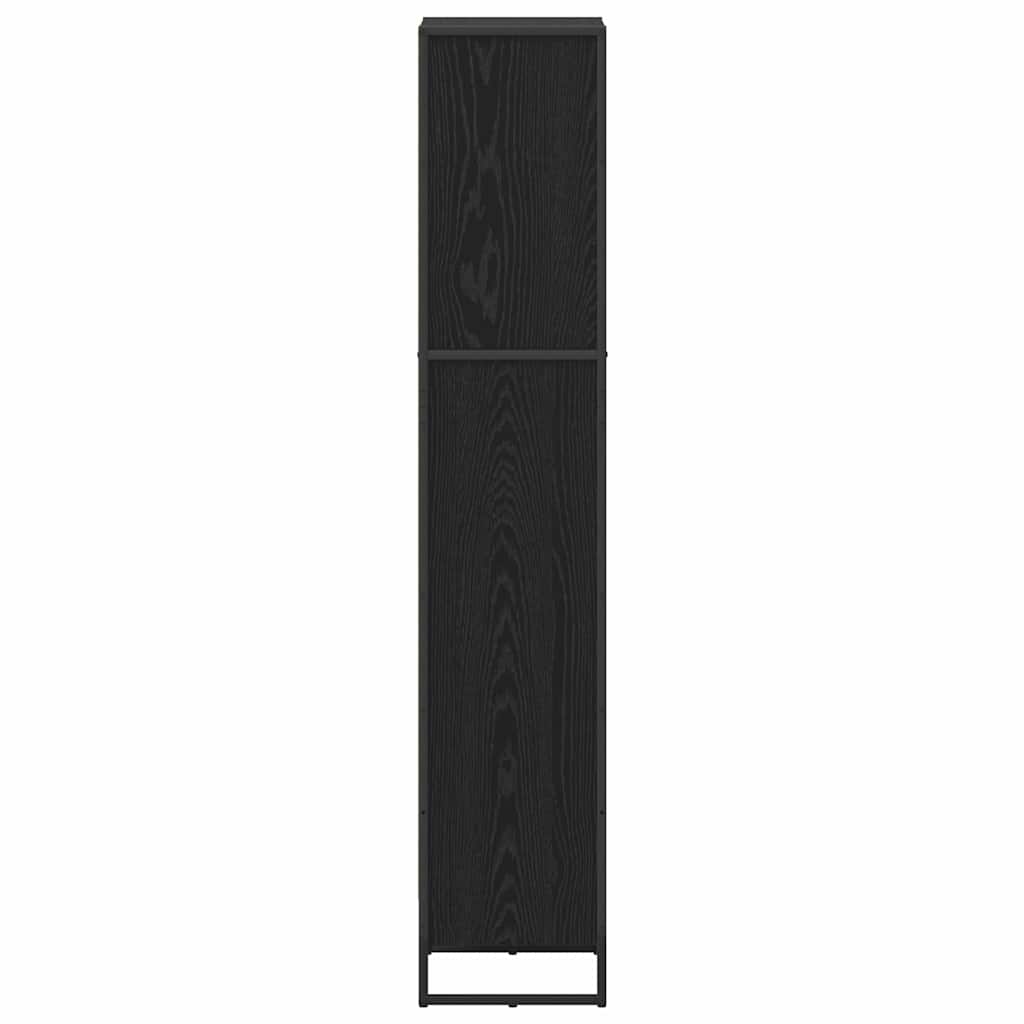 Book Cabinet Black Oak 40 x 30 x 155 cm Engineered Wood