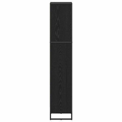Book Cabinet Black Oak 40 x 30 x 155 cm Engineered Wood
