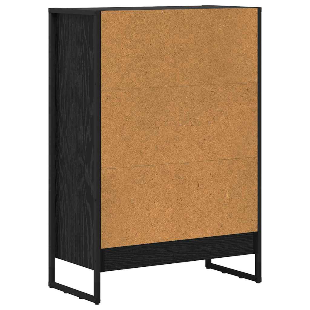 Book Cabinet Black Oak 60 x 30 x 86.5 cm Engineered Wood