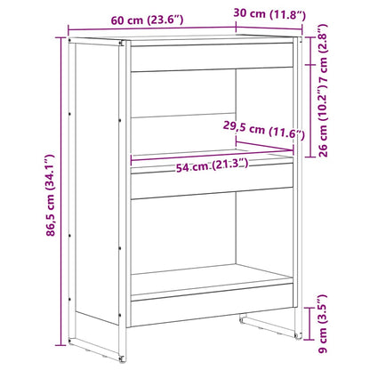 Book Cabinet Grey Sonoma 60 x 30 x 86.5 cm Engineered Wood