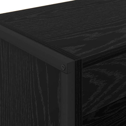 Book Cabinet Black Oak 60 x 30 x 121 cm Engineered Wood