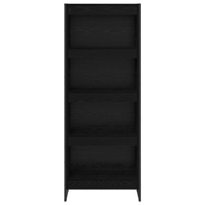 Book Cabinet Black Oak 60 x 30 x 155 cm Engineered Wood