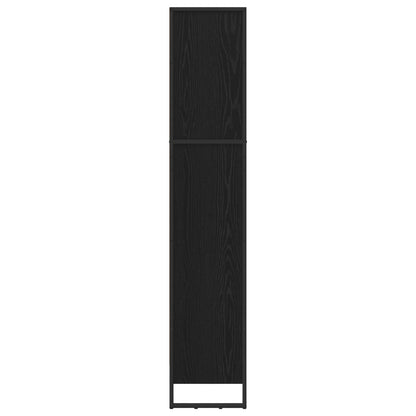 Book Cabinet Black Oak 60 x 30 x 155 cm Engineered Wood