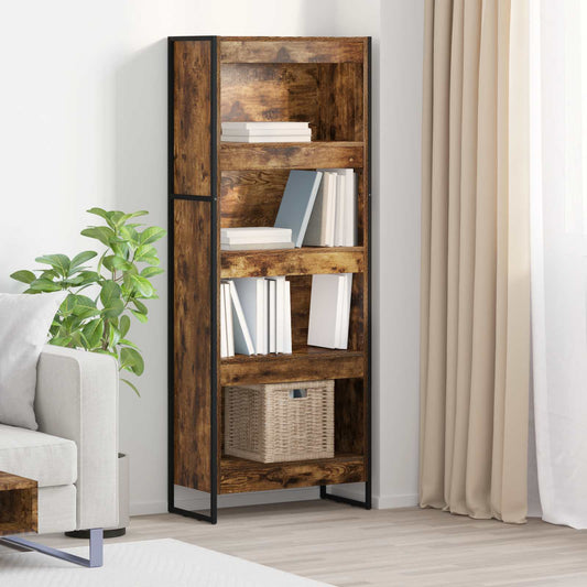 Book Cabinet 60 x 30 x 155 cm Engineered Wood Smoke Oak