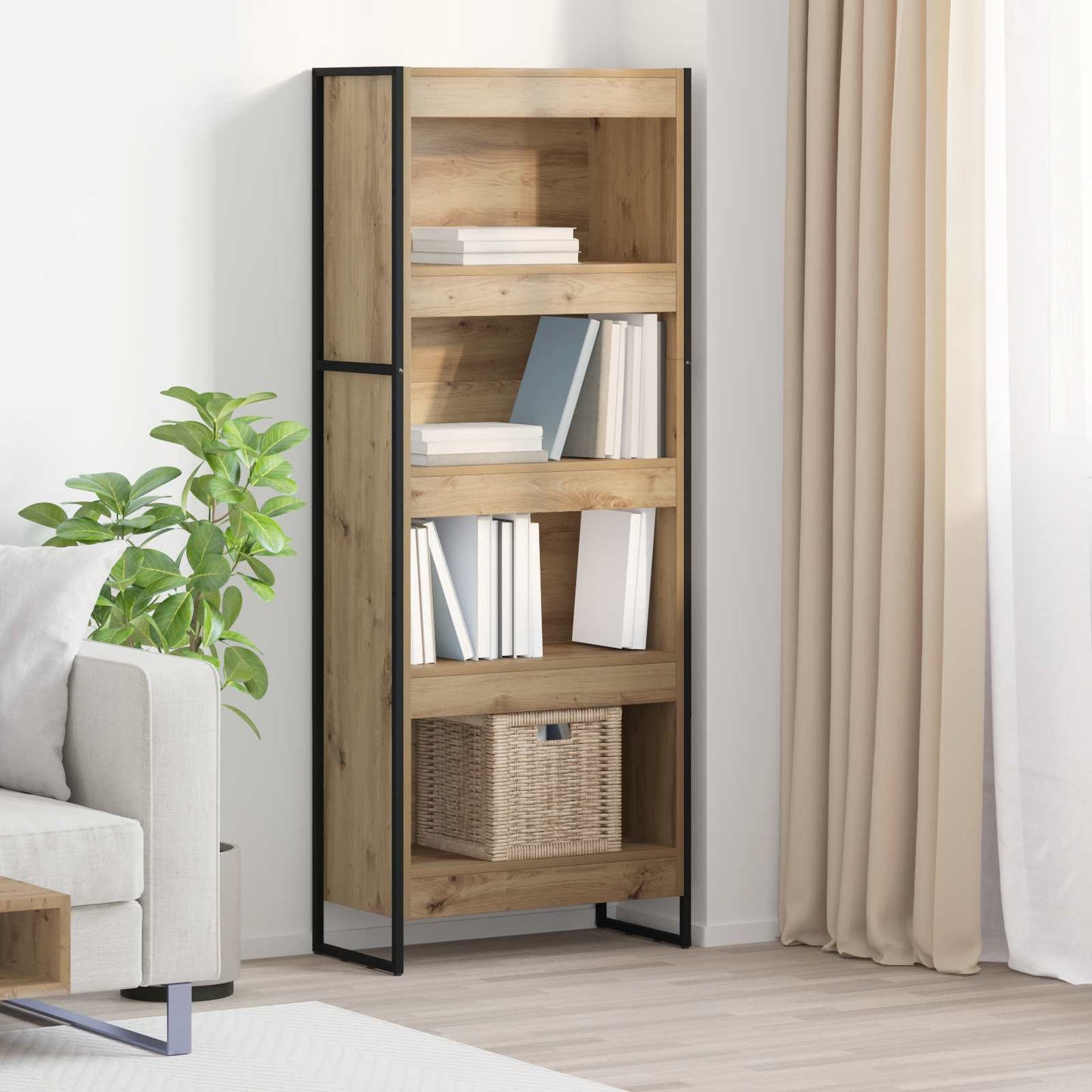 Book Cabinet 60 x 30 x 155 cm Engineered Wood Artisian Oak