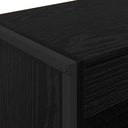 Book Cabinet Black Oak 80 x 30 x 86.5 cm Engineered Wood