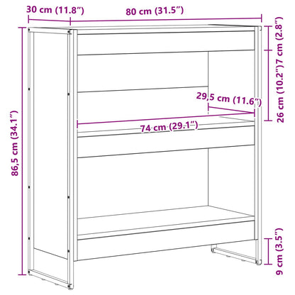 Book Cabinet 80 x 30 x 86.5 cm Engineered Wood Artisian Oak