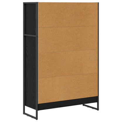 Book Cabinet Black Oak 80 x 30 x 121 cm Engineered Wood