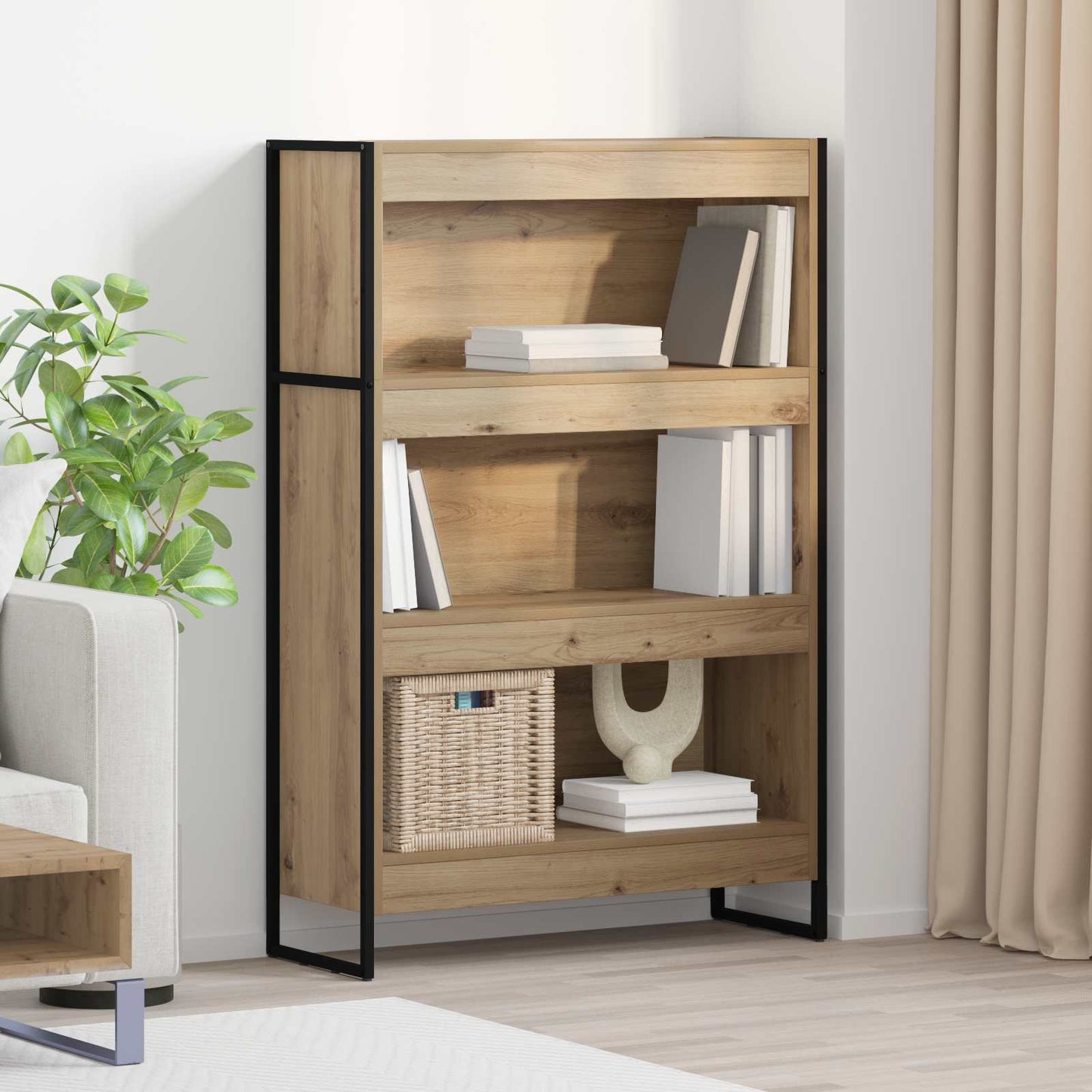 Book Cabinet 80 x 30 x 121 cm Engineered Wood Artisian Oak